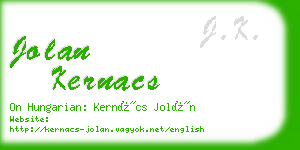 jolan kernacs business card